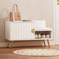 White shoe rack with multi-tier shoe storage frame
