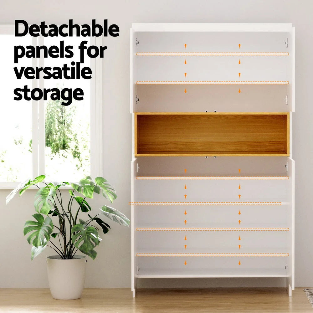 Artiss Shoe Rack Storage Cabinet 9 Tiers White - Furniture