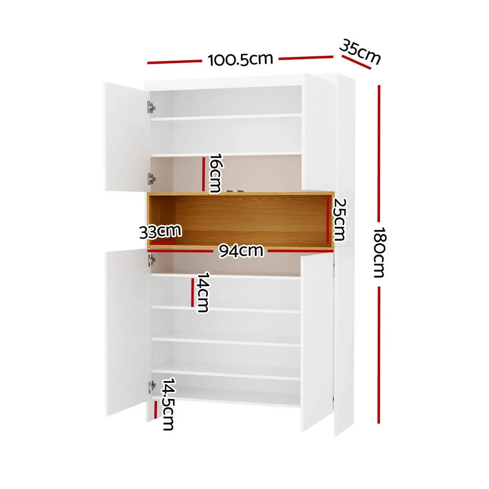 Artiss Shoe Rack Storage Cabinet 9 Tiers White - Furniture