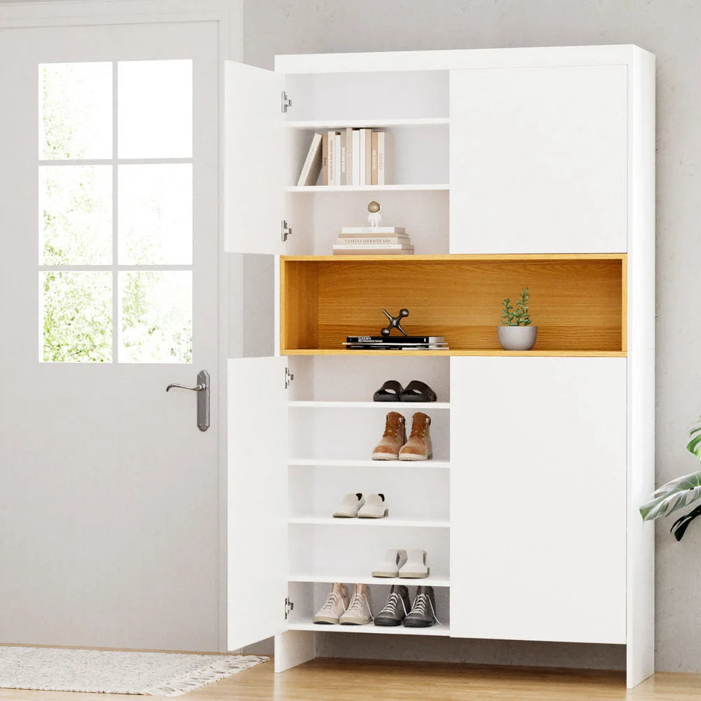 Artiss Shoe Rack Storage Cabinet 9 Tiers White - Furniture