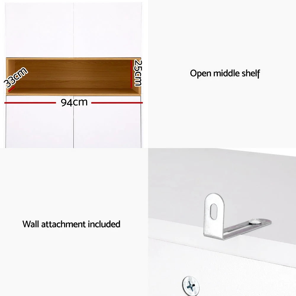 Artiss Shoe Rack Storage Cabinet 9 Tiers White - Furniture