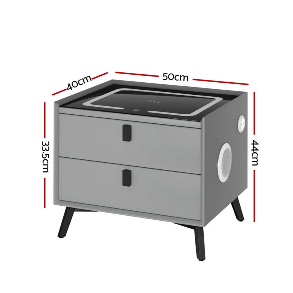 Artiss Smart Bedside Table with Wireless Charging - AIKA