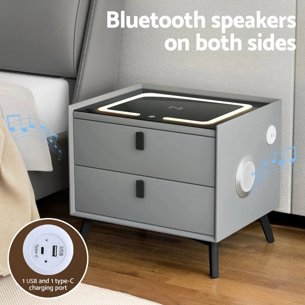 Artiss Smart Bedside Table with Wireless Charging - AIKA