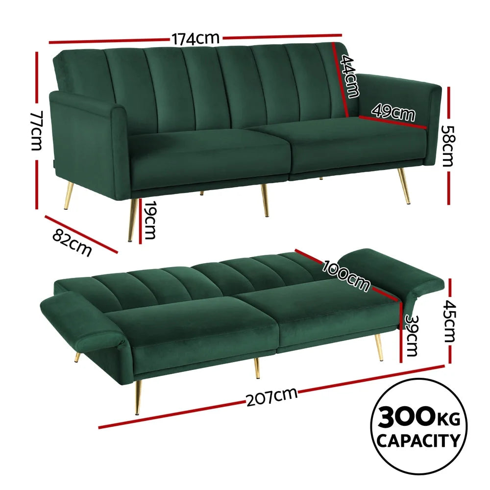 Sofa bed seater with couch convertible lounge adjustable