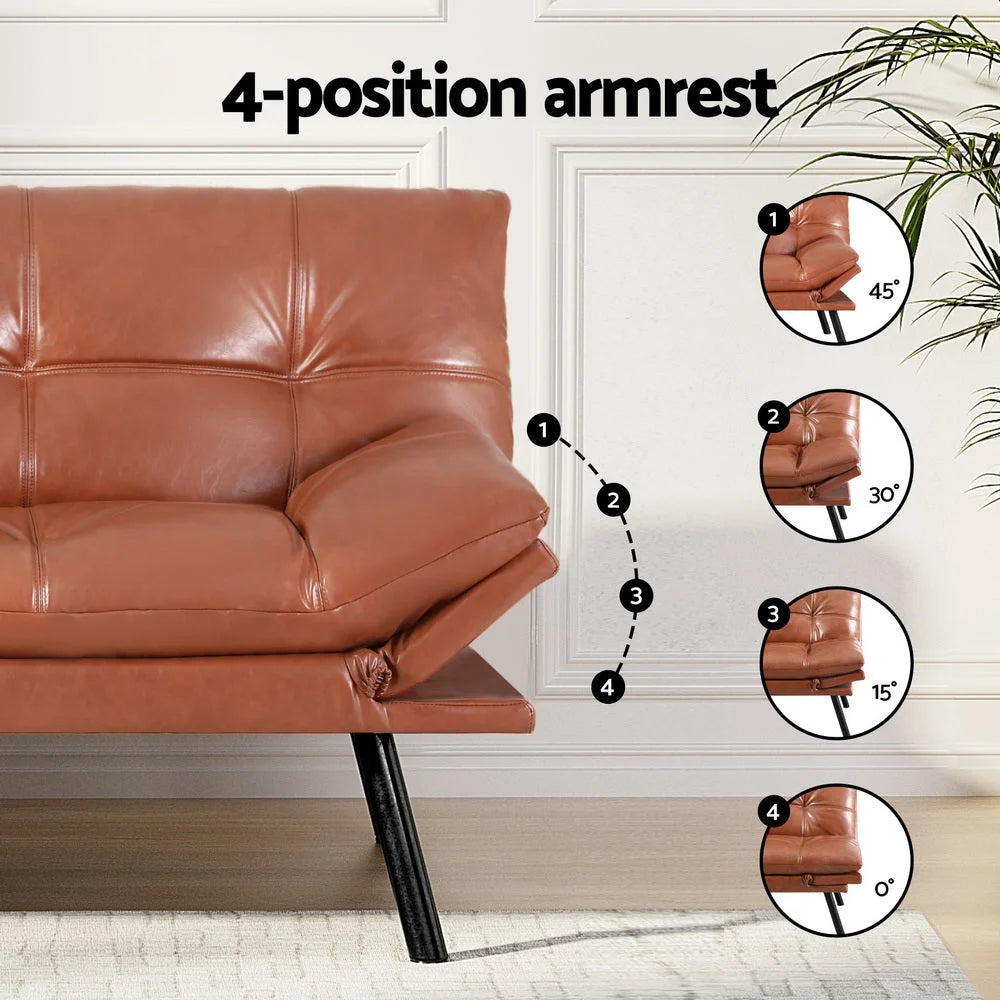 Artiss Sofa Bed Convertible 3 Seater Couch Recliner Lounge