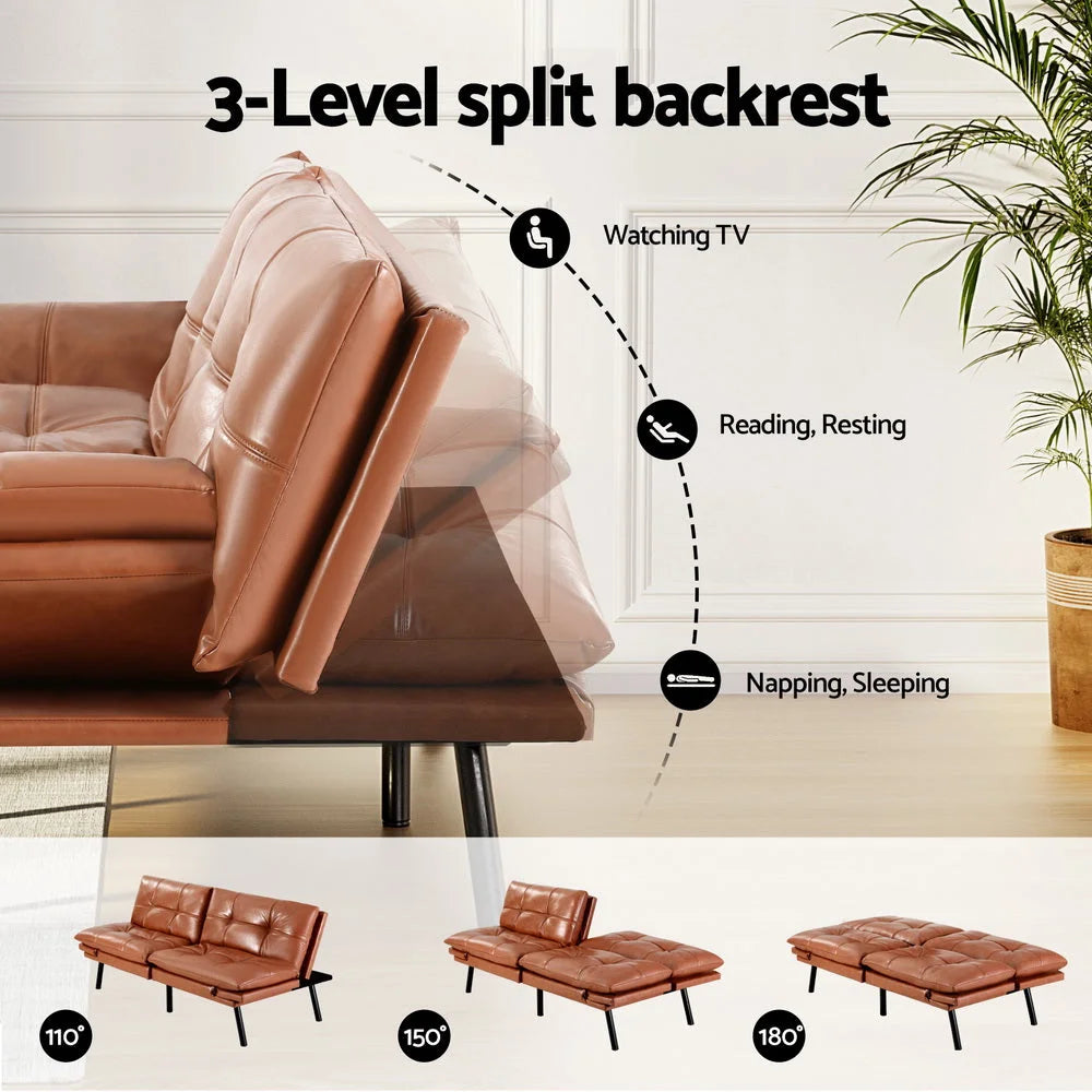 Artiss Sofa Bed Convertible 3 Seater Couch Recliner Lounge