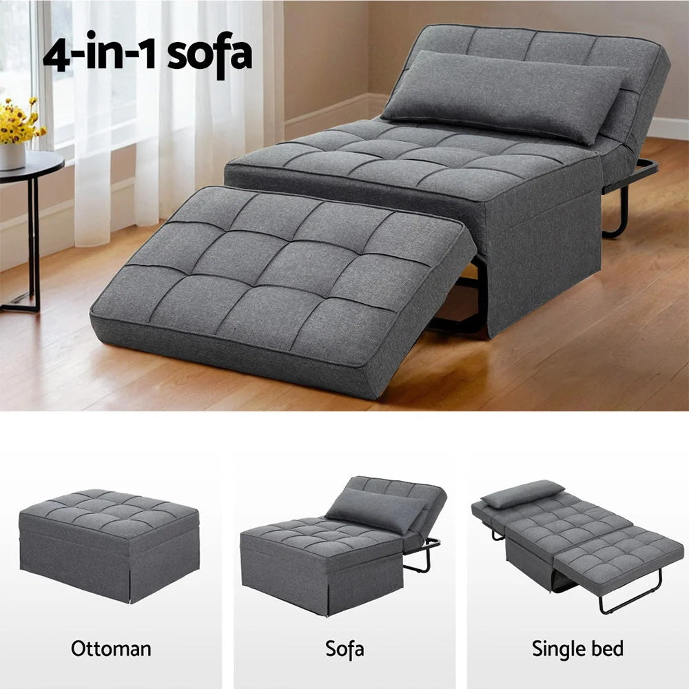 Sofa Bed Lounge Convertible Ottoman 1 Seater Couch