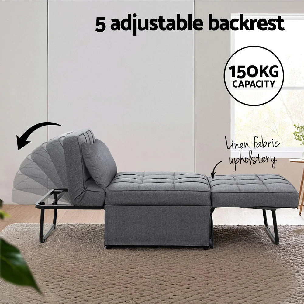 Sofa bed lounge with boxed accessories and matching pieces