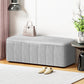 Grey velvet storage ottoman