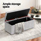 Artiss Storage Ottoman Blanket Box Velvet Grey 103cm shown for online product comparison