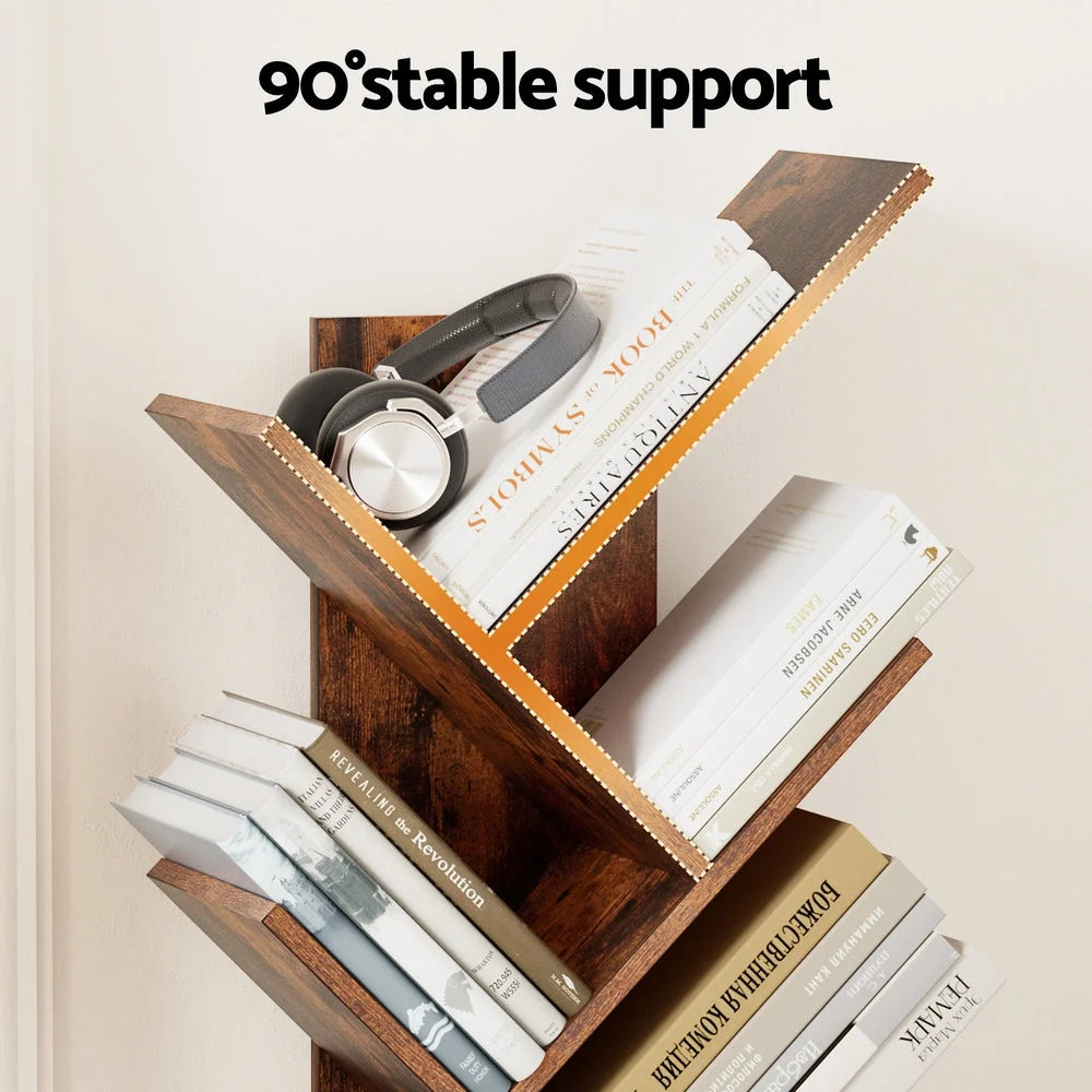 Artiss Tree Bookshelf 9 Tiers Walnut - Furniture > Living
