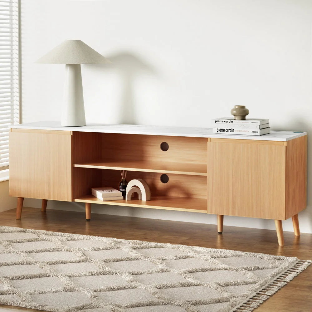 White 180cm cabinet with tv entertainment unit stand