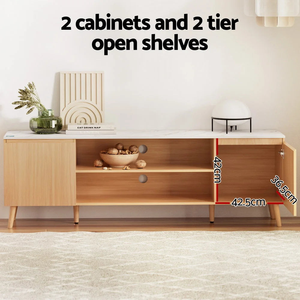 White 180cm cabinet shown in room setting