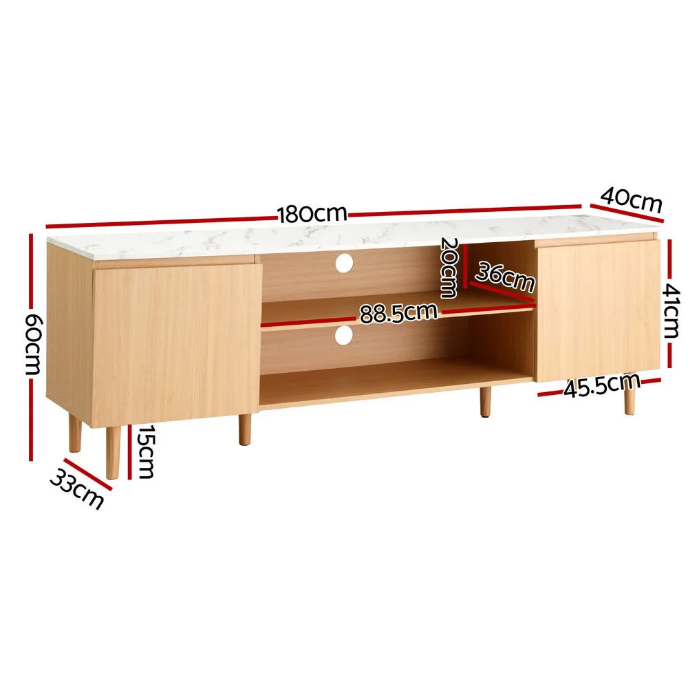 Cabinet with tv entertainment unit stand pine