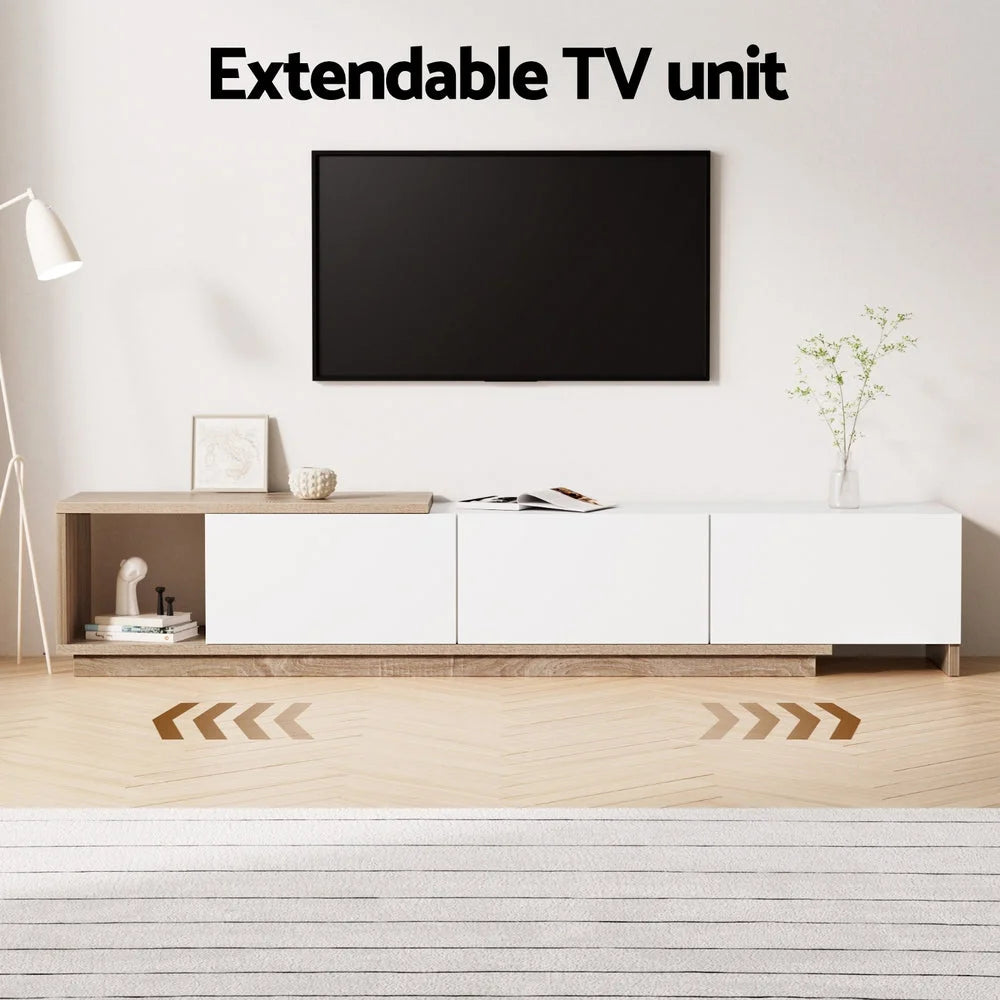 White oak cabinet with tv entertainment unit stand
