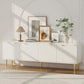 White 180cm storage cabinet with tv entertainment unit stand