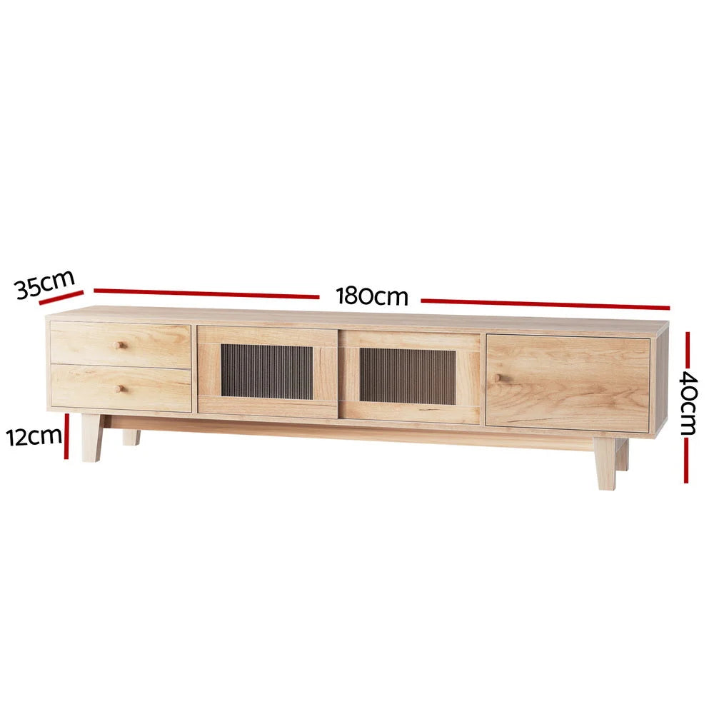 Storage cabinet with tv entertainment unit stand drawer