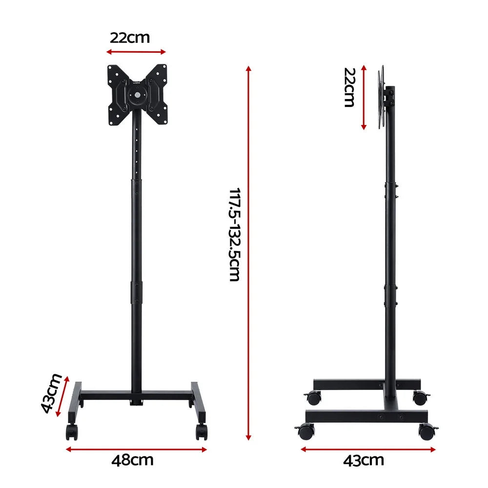 Tv stand universal with mobile adjustable height wheels living