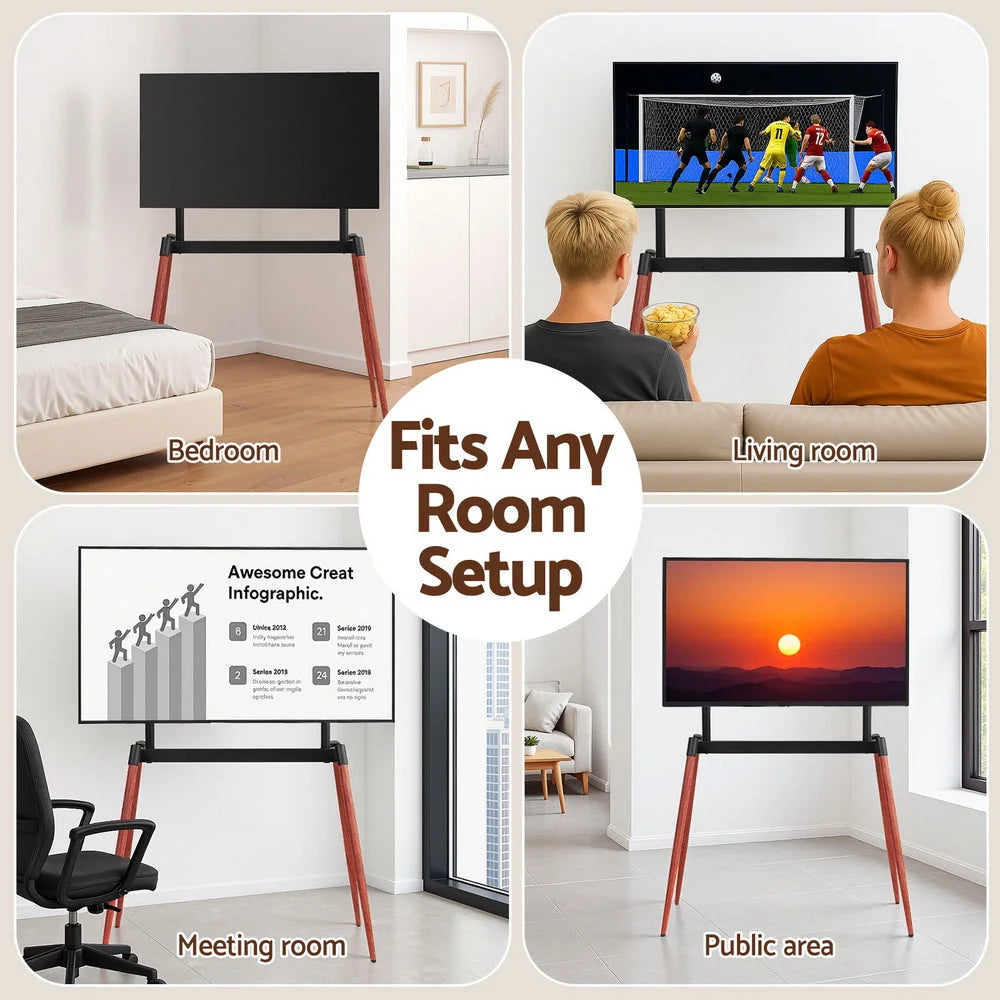 Wooden tv stand inch with lower support frame and fitted legs