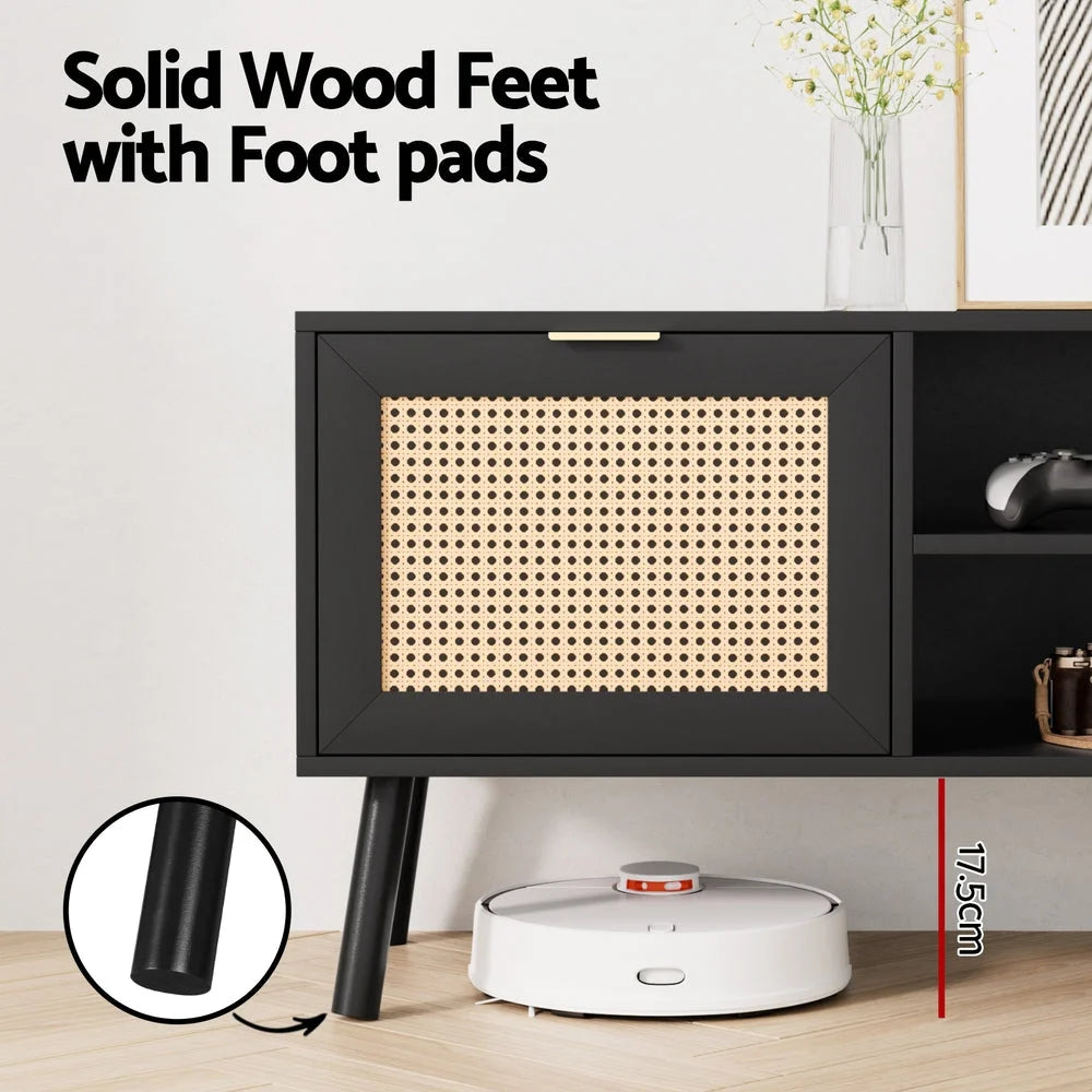 Artiss TV Unit 150cm Storage Cabinet Black - Furniture >