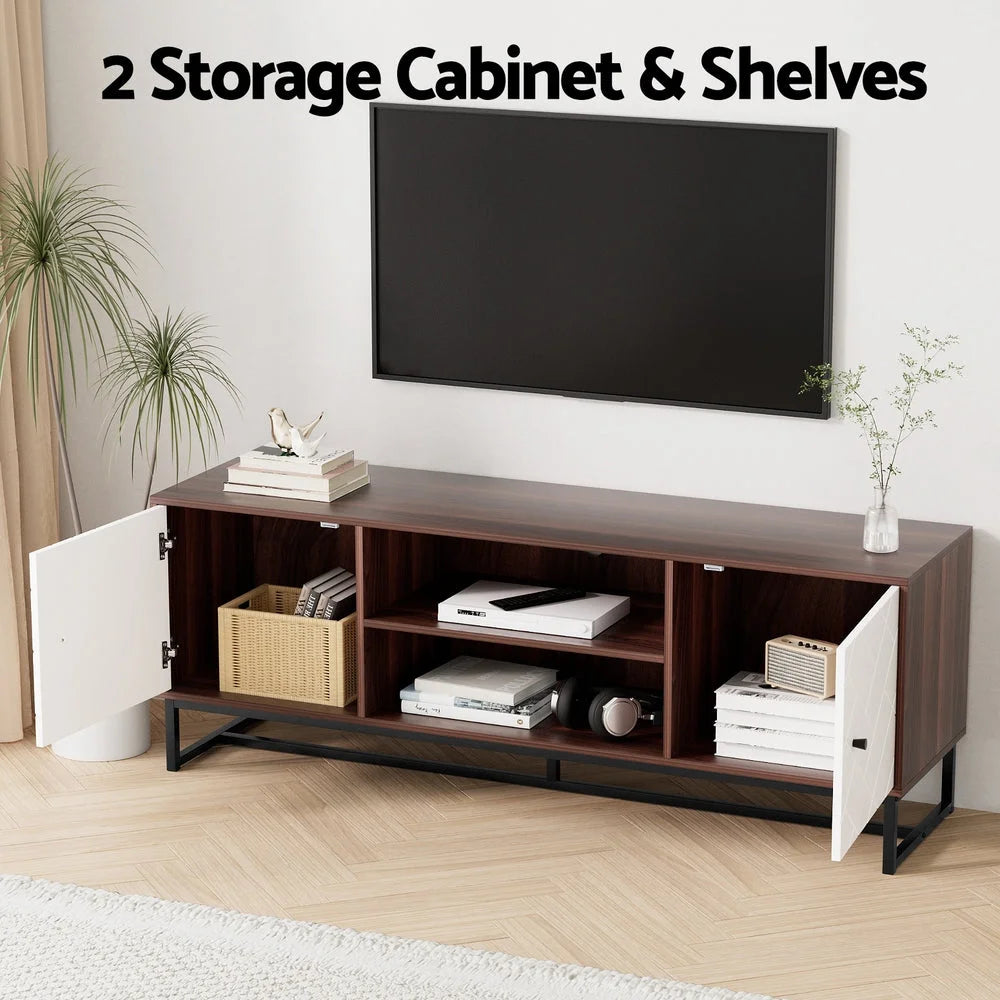 White 150cm TV unit storage with colour matched pieces and support fittings