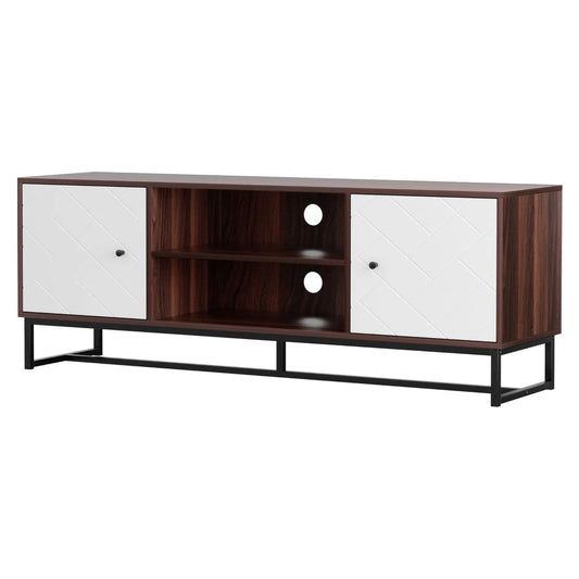 White 150cm TV unit storage with matching accessories and clear item layout