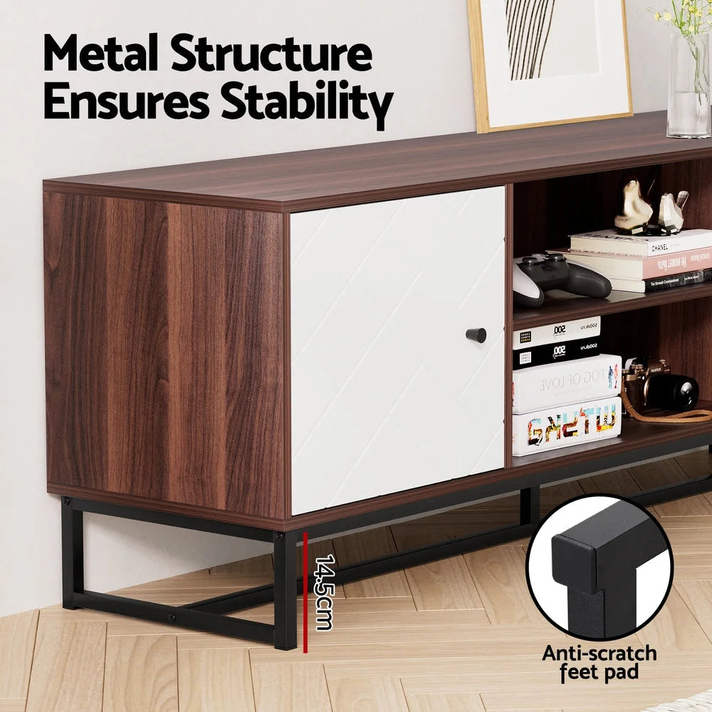 TV unit storage with handles, panels and accessory pieces