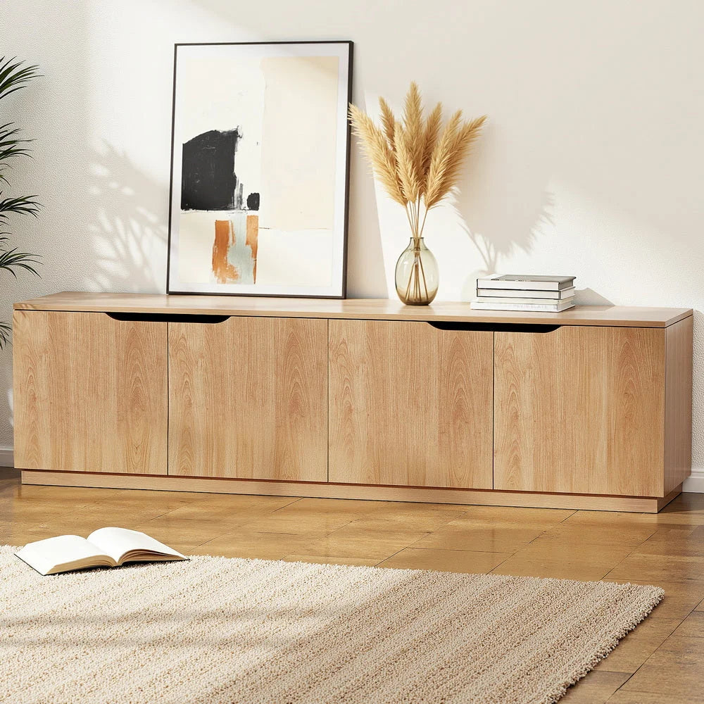 TV Unit Entertainment Storage Cabinet 180cm Pine