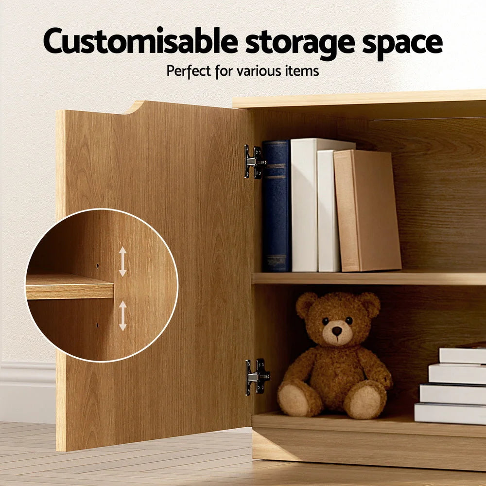 Storage Cabinet 180cm Pine TV Unit Entertainment