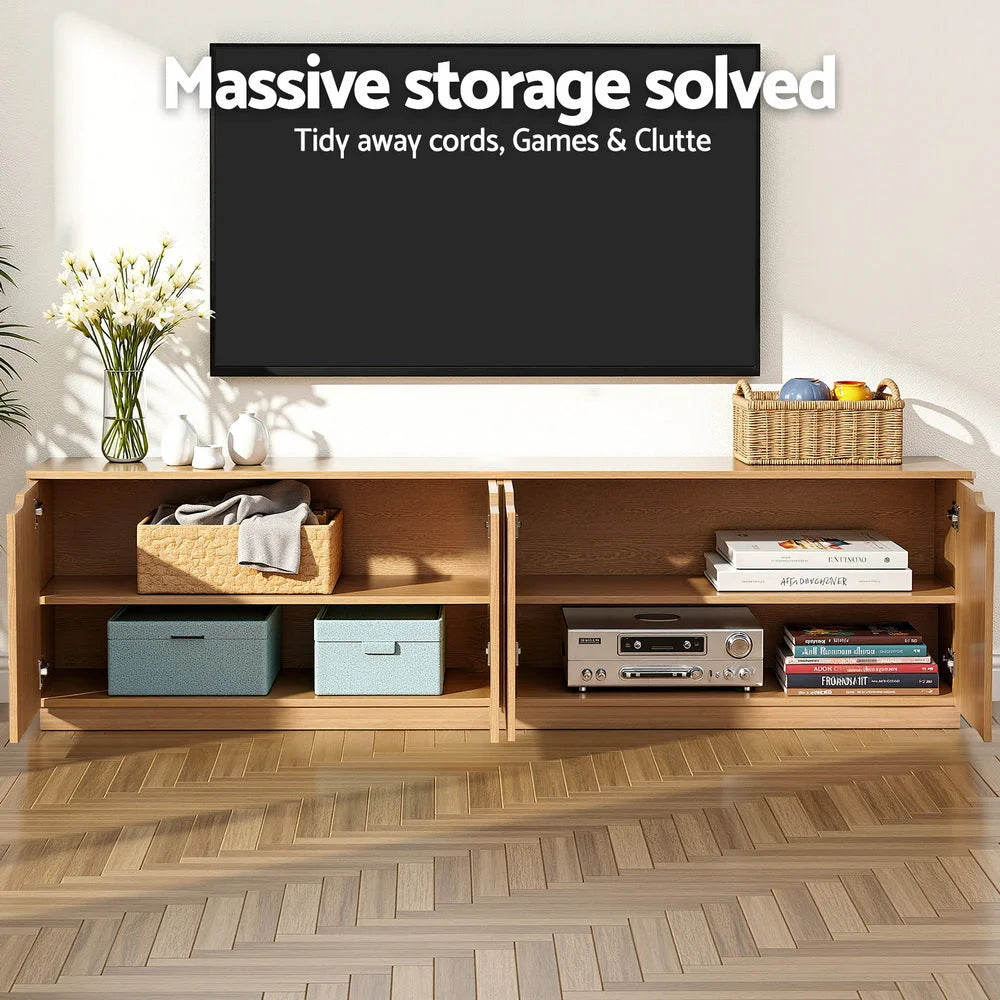 Entertainment Storage Cabinet 180cm Pine TV Unit