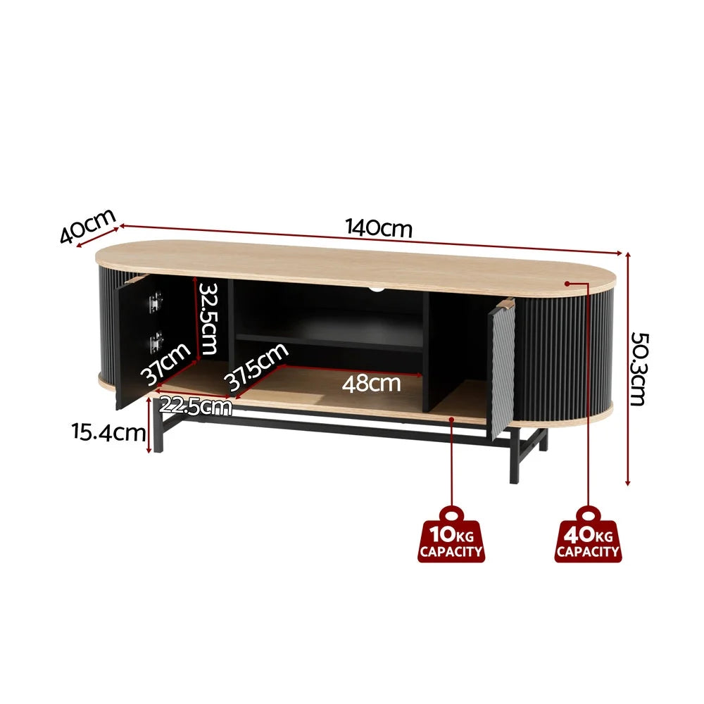 Storage cabinet with tv unit entertainment pine organised