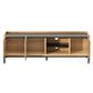 160cm entertainment unit with long media cabinet and tapered base rail