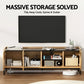 TV Unit Entertainment Storage Cabinet Shelf 160cm Pine