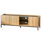 160cm entertainment unit with fluted door fronts and low cabinet profile