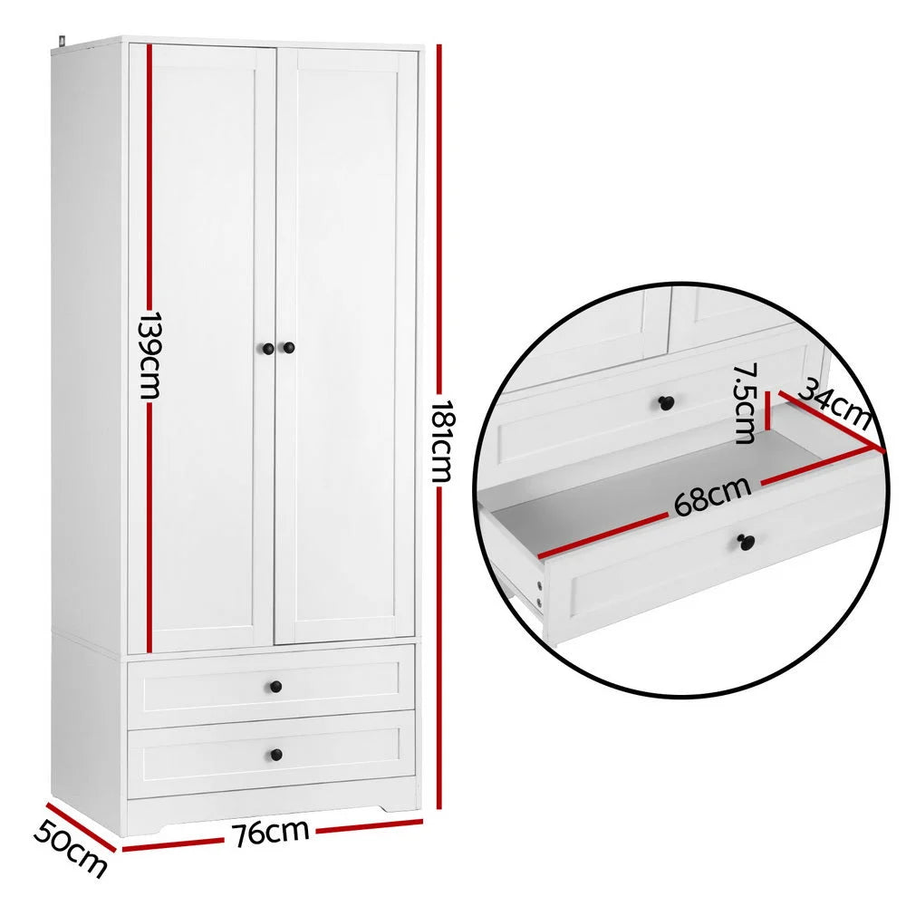 Artiss Wardrobe Clothes Closet Storage Organizer with 2