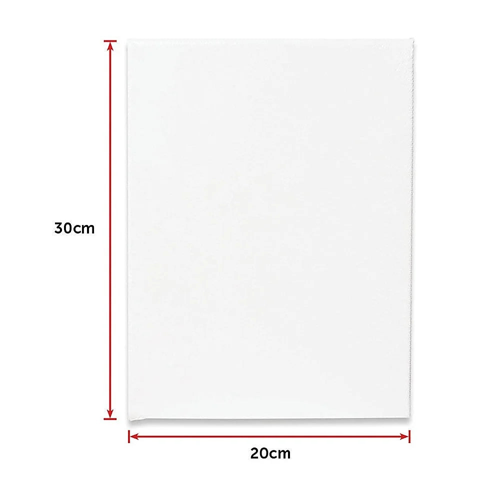 Artist Blank Stretched Canvas 5 Pack - 20x30cm White Oil