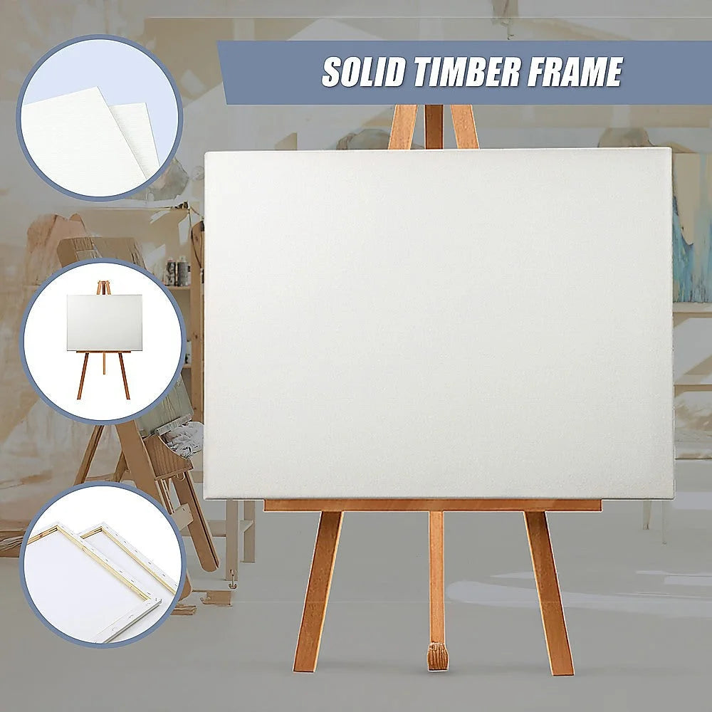 Artist Blank Stretched Canvas 5 Pack - 50x60cm White Oil