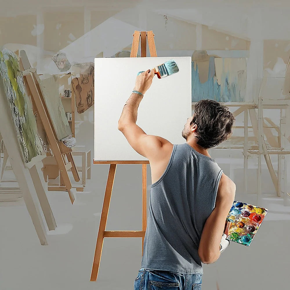 Artist Blank Stretched Canvas 5 Pack - 50x60cm White Oil