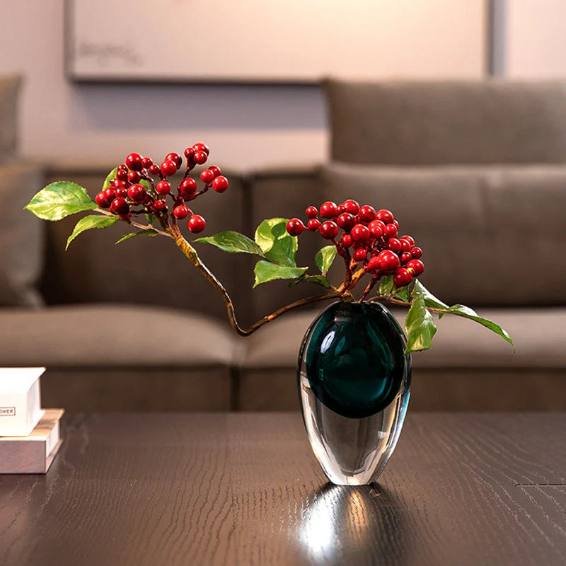Artistic Teardrop Glass Vase - Handcrafted Glazed Finish