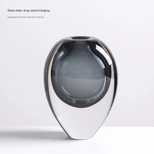 Artistic Teardrop Glass Vase - Handcrafted Glazed Finish