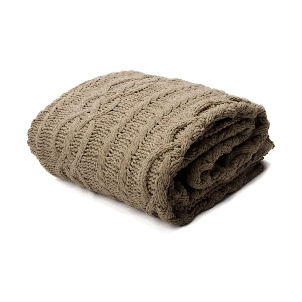Asher Brown Knitted Throw Rug - Artex - Home & Garden