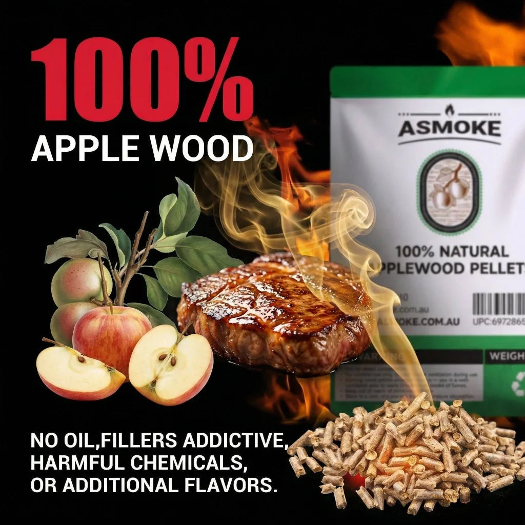 Asmoke 9.5kg X 2 (19 KG) of 100% Pure Applewood Pellets