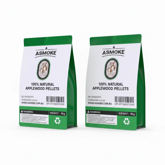 Asmoke 9.5kg X 2 (19 KG) of 100% Pure Applewood Pellets
