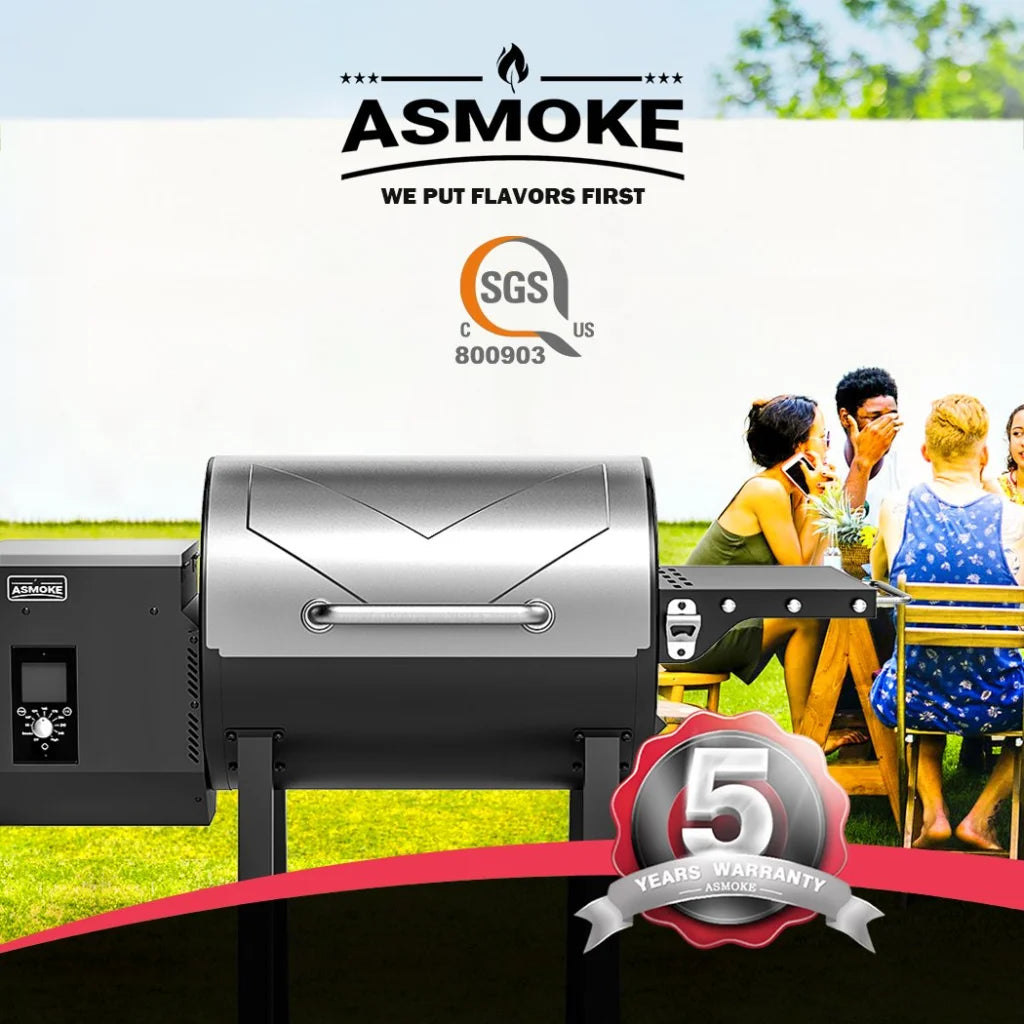 Asmoke AS500N-2 Wood Pellet Grill - Silver - Home & Garden
