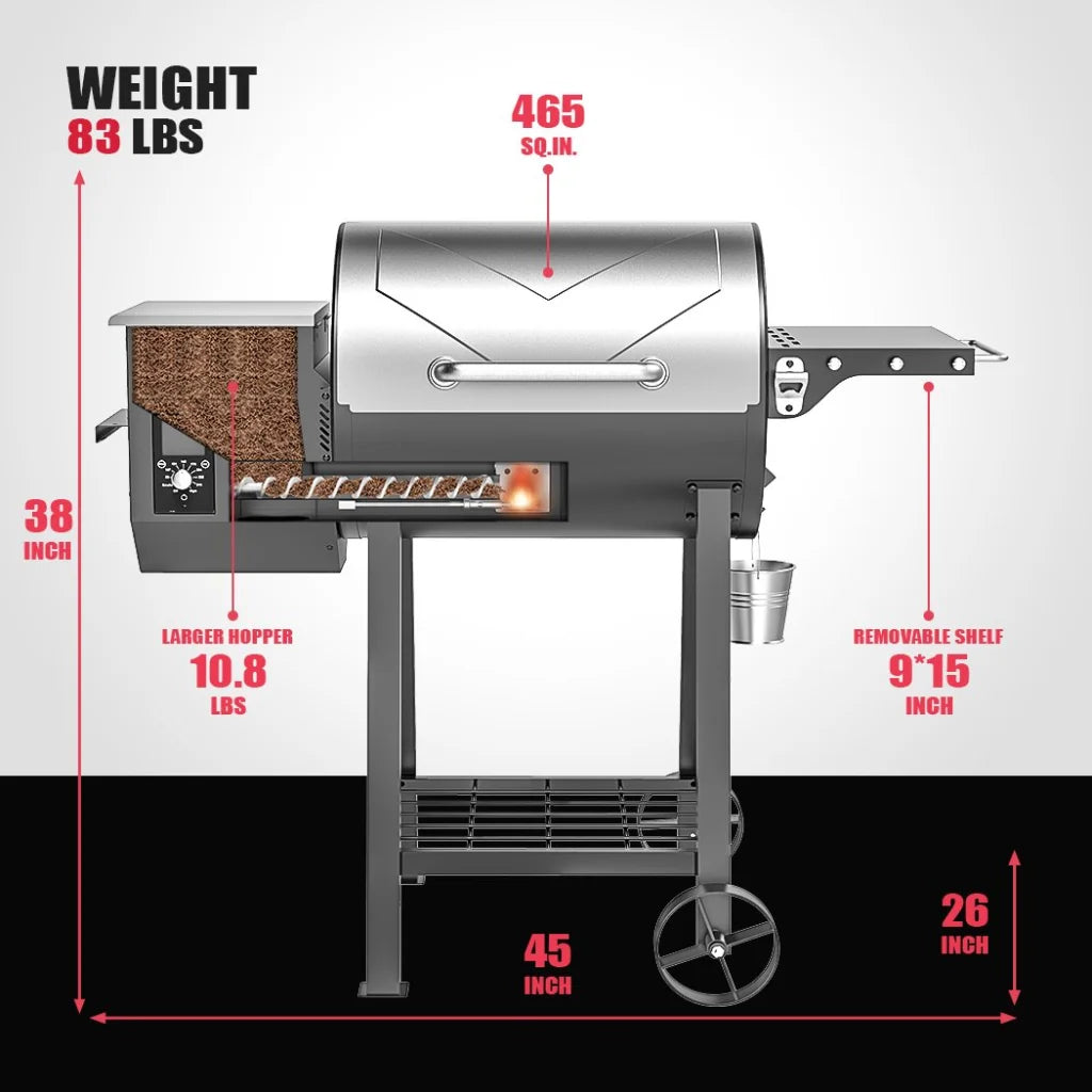 Asmoke AS500N-2 Wood Pellet Grill - Silver - Home & Garden