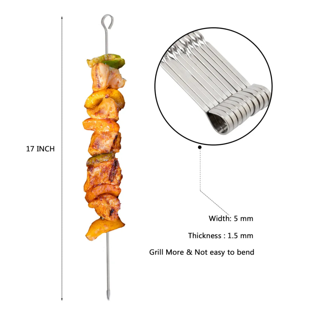 Asmoke Metal Skewers for Grilling Kabob Sticks - 43.1CM