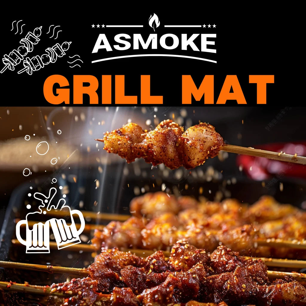 ASMOKE Premium Copper & Black BBQ Grill Mats (2-Pack)
