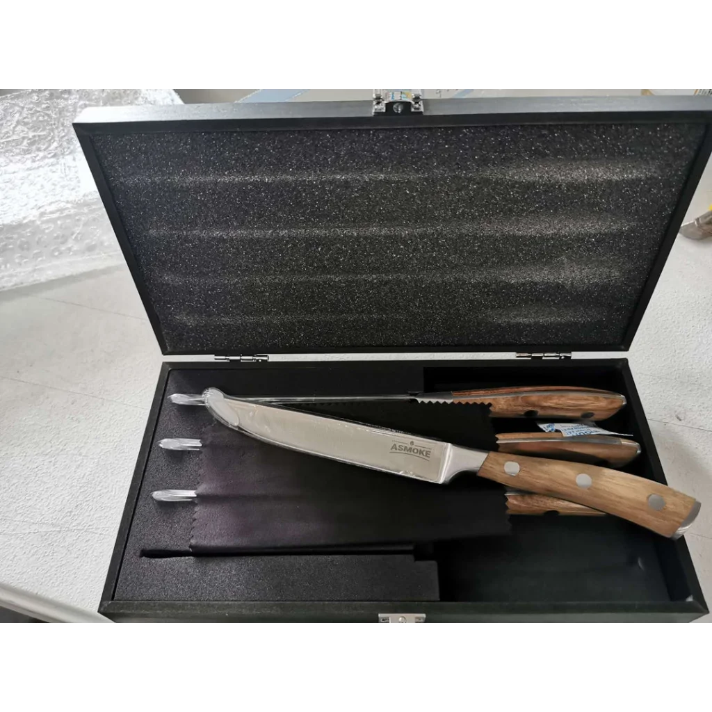 Asmoke Steak Knife Set of 4 - Pakkawood Handle - Home &