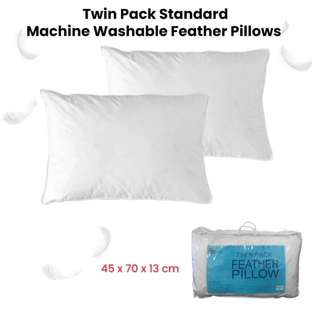 At Home Homewares Pack of 2 Standard Machine Washable