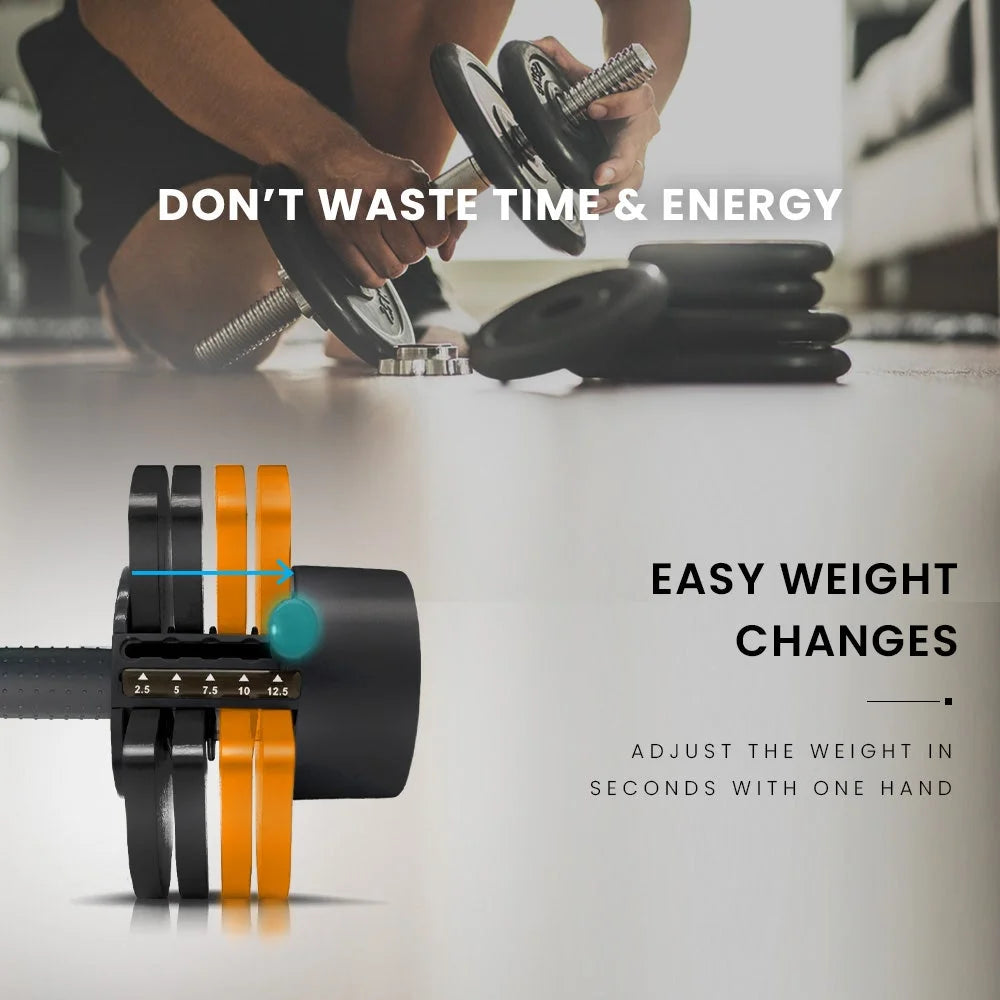 ATIVAFIT 12.5kg Adjustable Weight Dumbbell for Home Gym